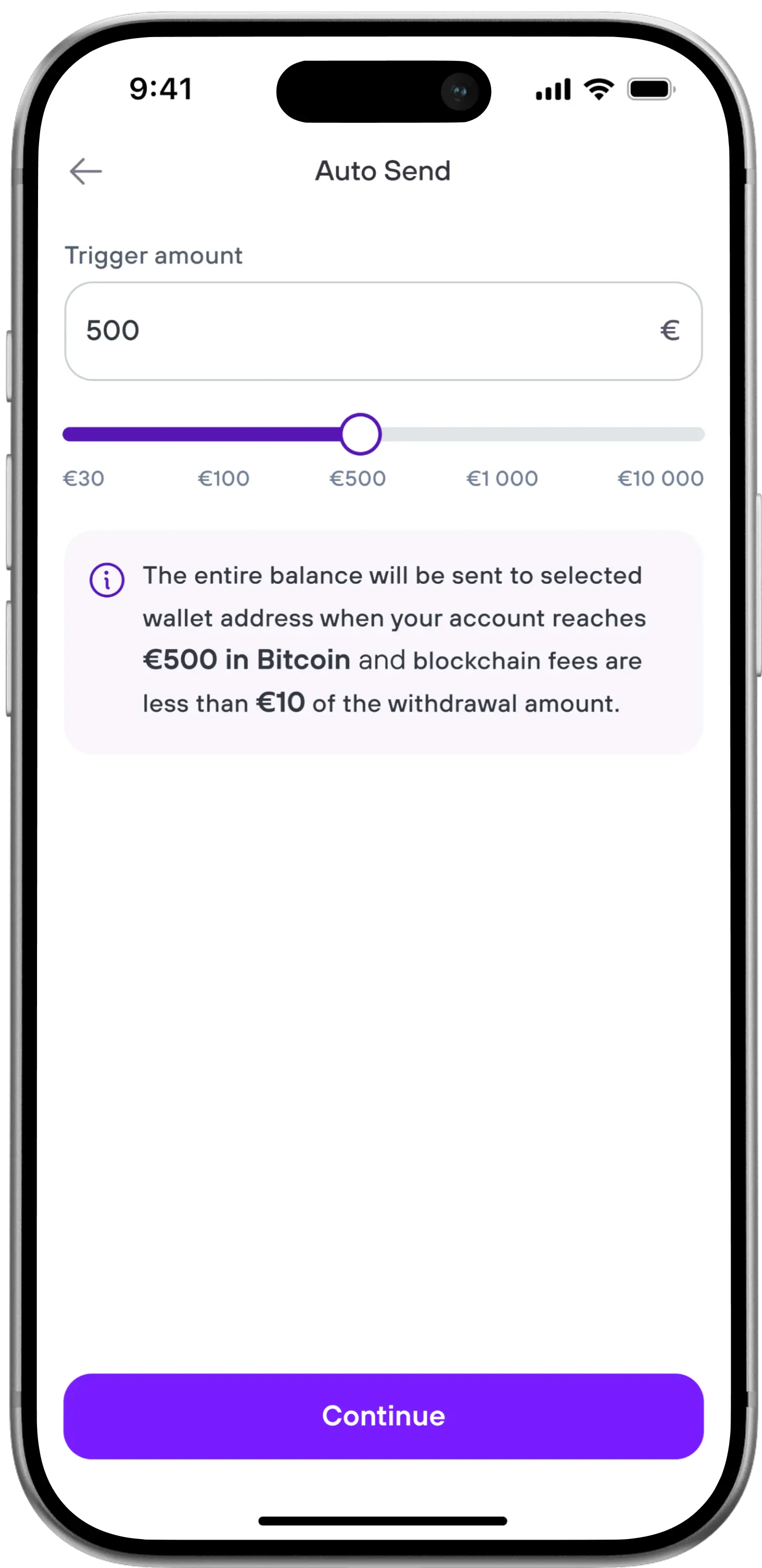 Auto-send to hardware wallet